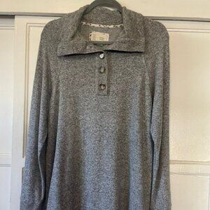 Anthropologie Saturday Sunday Tunic Sweater Top Women's Size Medium Gray